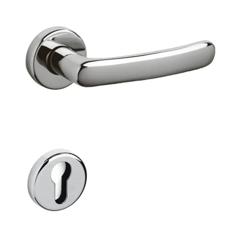Actieprijs Maniglia Emilia Olivari per porta, rosetta e bocchetta tonda 47x10 mm, foro Yale, Ottone finitura Cromo Lucido