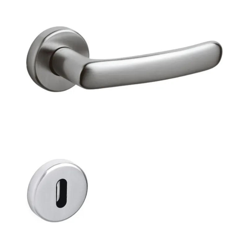 Beperkte Voorraad Maniglia Emilia Olivari per porta, rosetta e bocchetta tonda 47x10 mm, foro Patent, Ottone finitura Cromo Satinato