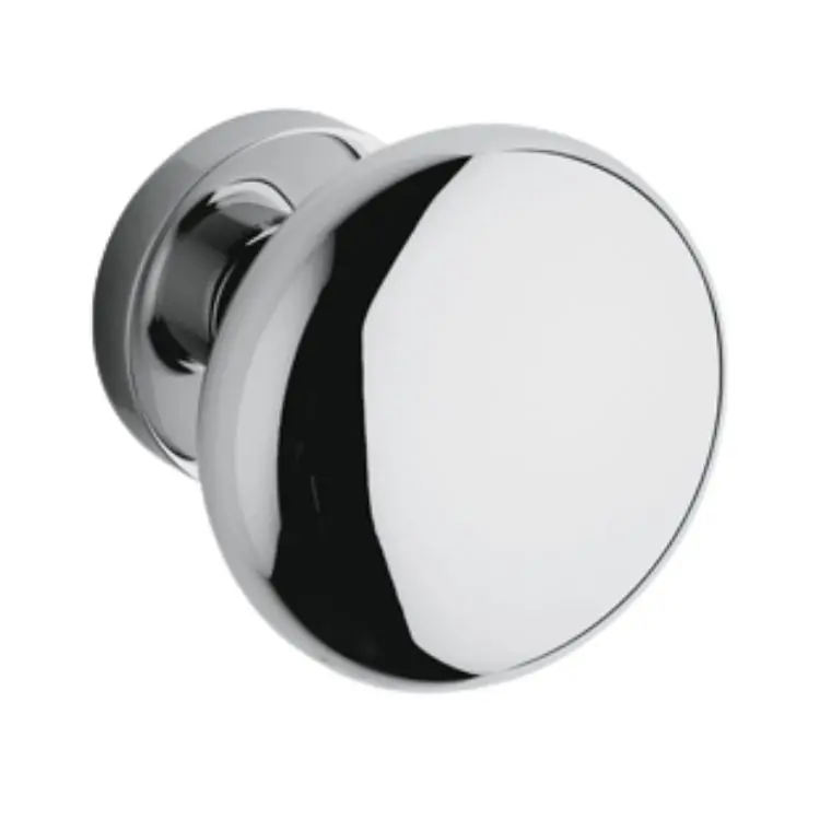 Pomolo tondo Edison Olivari, per porta ingresso, rosetta tonda libera, impugnatura 70 mm, Ottone finitura Cromo Lucido Direct Verzonden