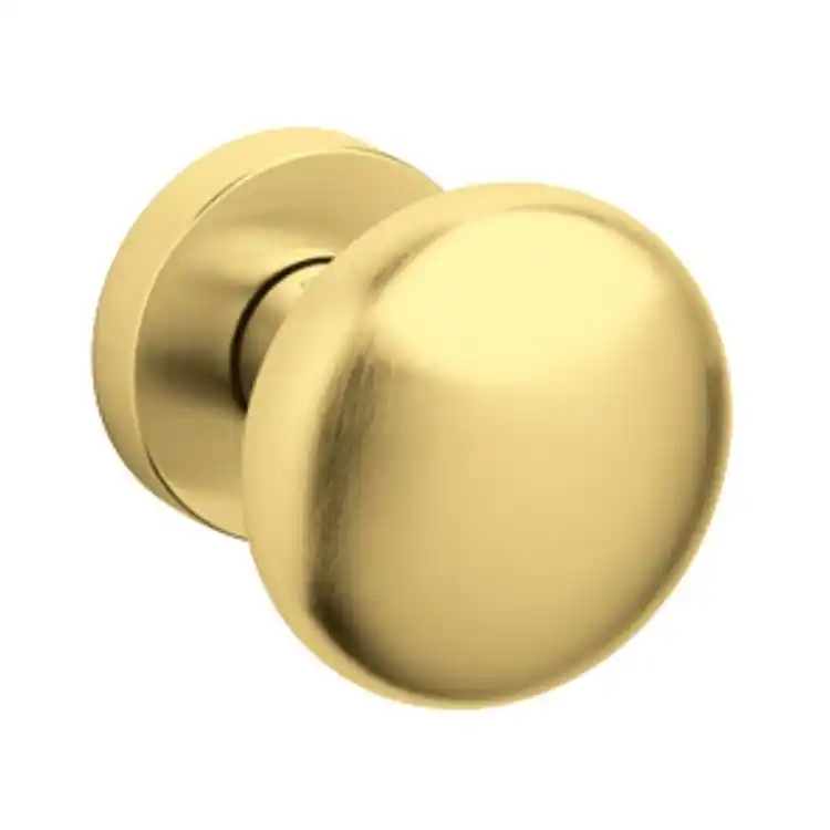 Express Levering Pomolo tondo Edison Olivari, per porta ingresso, rosetta tonda libera, impugnatura 60 mm, Ottone finitura SuperOro Satinato