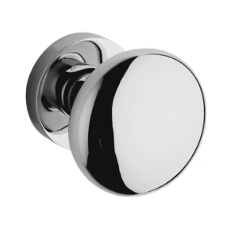 Pomolo tondo Edison Olivari, per porta ingresso, rosetta tonda libera, impugnatura 60 mm, Ottone finitura Cromo Lucido Weekendaanbieding