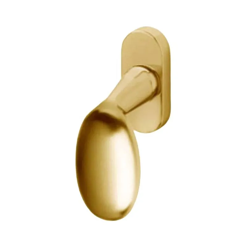Op = Op Maniglia martellina Dk Blindo Olivari per serramento, lunghezza quadro 7x42 mm, Ottone finitura SuperOro Satinato