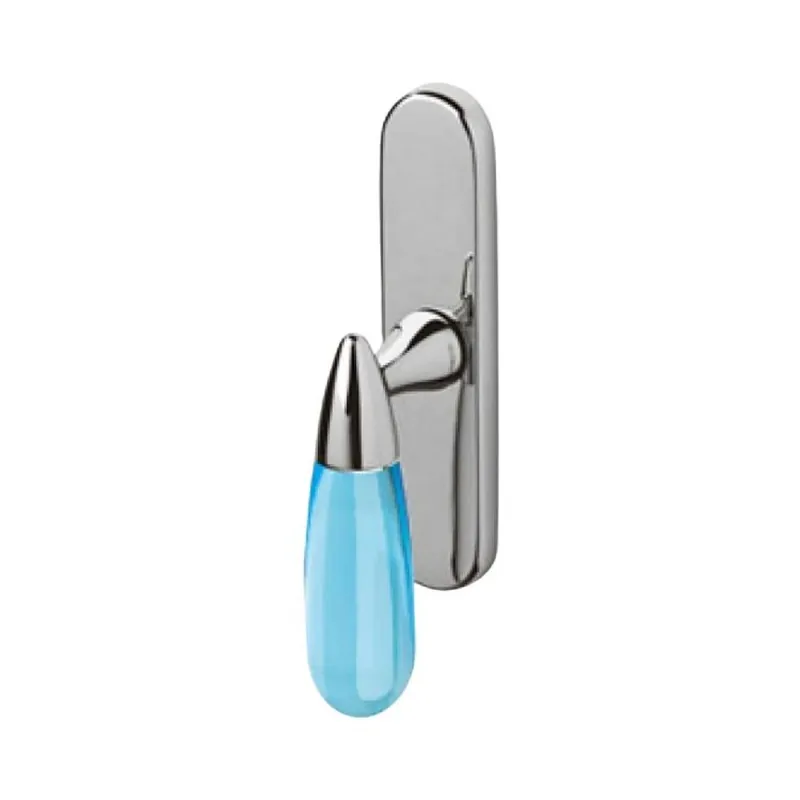 Cremonese Aurora Olivari per finestra, impugnatura maniglia, senza movimento, Ottone finitura Cromo Lucido, Vetro Azzurro Trasparente Exclusieve Aanbieding