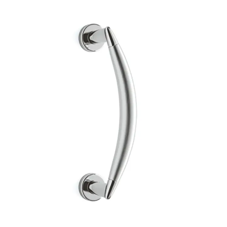 Maniglione Zancato Aster Olivari per porta, interasse 250 mm, lunghezza 297 mm, Ottone finitura Cromo Lucido Satinato Koop Vandaag