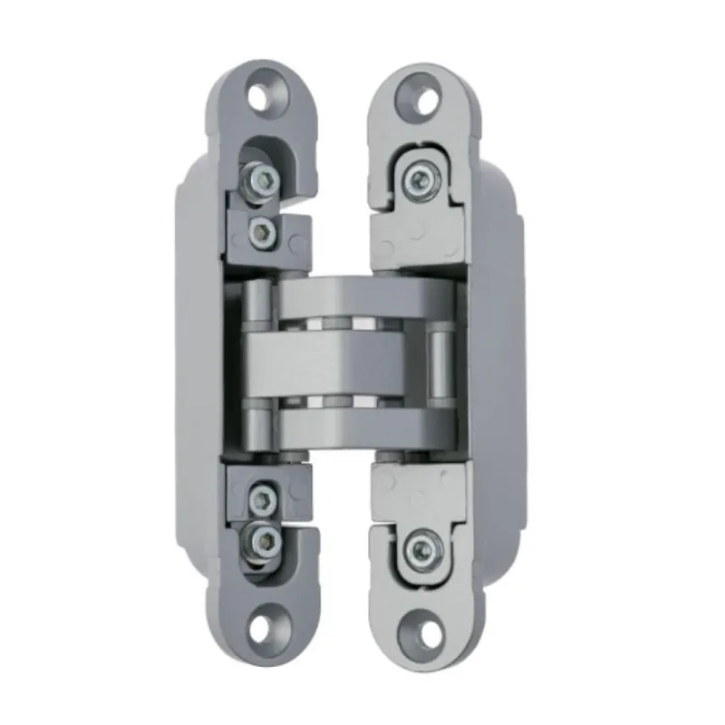 Cerniera a scomparsa IN230 Invisacta Otlav, per porte filo muro, portata 60 Kg, dimensione 120x23 mm, portata 60 Kg, regolabile su 3 assi, Zama finitura Argento Satinato Direct Verzonden
