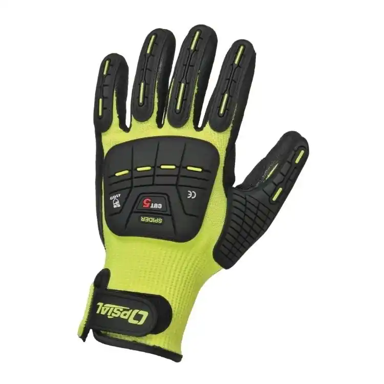 Guanti tecnici Spider Cut Opsial, palmo e dita rinforzate, taglia XL 10, colore Giallo e Nero Gratis Retour