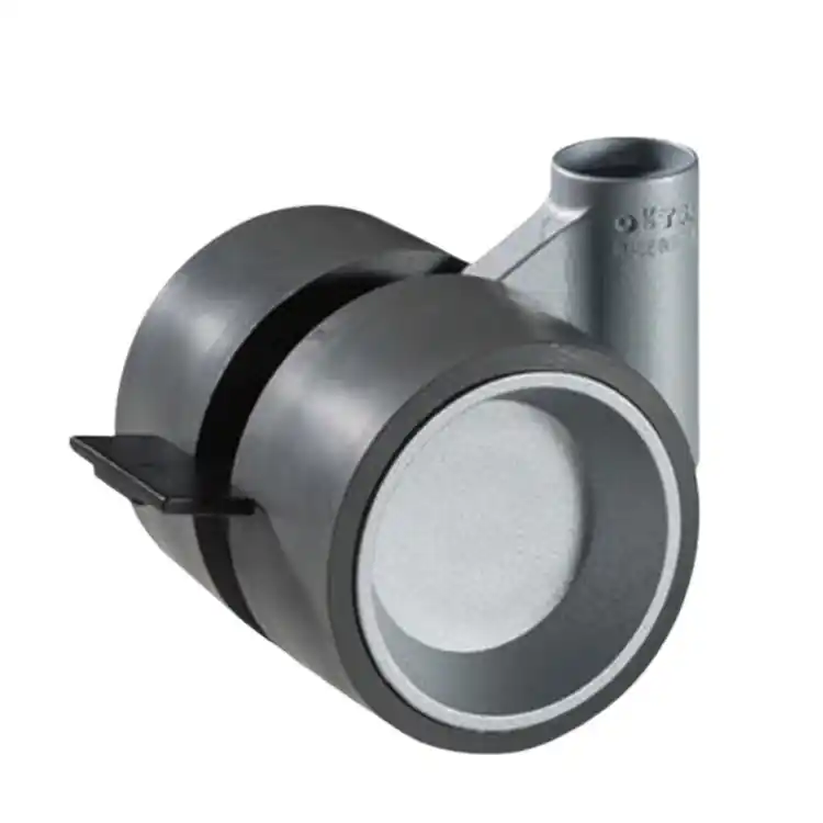 Ruota girevole Formula Ogtm per arredo design, con piastra, diametro 60 mm, altezza 80 mm, con freno, materiale nylon finitura Grigio Direct Verzonden