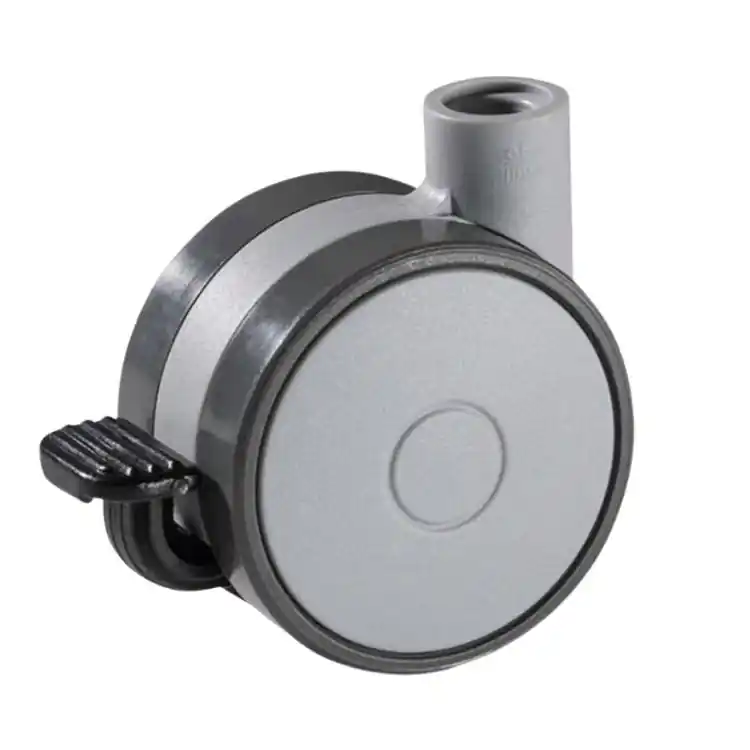 Ruota girevole Speedy Ogtm per arredo design, diametro 60 mm, altezza 82 mm, con freno, materiale alluminio e nylon finitura Grigio Direct Beschikbaar