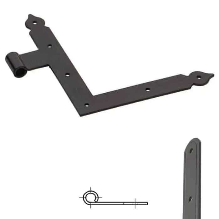 Populair Squadro diametro 12 serie tonda 8376 Omad, lato destro, occhio laterale, lunghezza 250 mm, altezza 300 mm, finitura Verniciato Nero