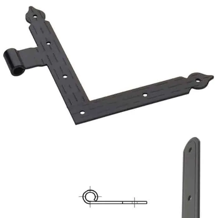 Lage Kosten Squadro diametro 12 serie tonda 8376 Omad, lato destro, occhio laterale, lunghezza 200 mm, altezza 230 mm, finitura Verniciato Nero