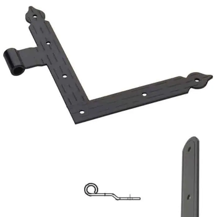 Populair Squadro diametro 12 serie tonda 8374 Omad, lato sinistro con occhio laterale e sbalzo da 3 mm, lunghezza 200 mm, altezza 230 mm, finitura Verniciato Nero