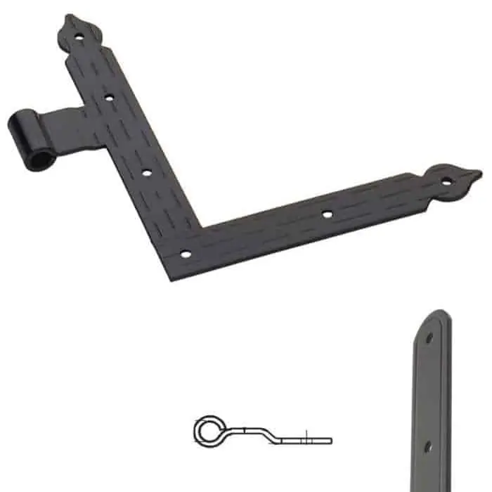 Squadro diametro 12 serie tonda 8374 Omad, lato sinistro con occhio centrale e sbalzo da 3 mm, lunghezza 200 mm, altezza 230 mm, finitura Verniciato Nero Must-Have