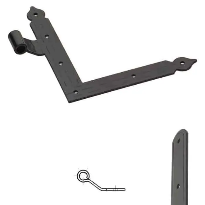 Squadro diametro 12 serie tonda 8374 Omad, lato destro con zanca a filo 35 mm, lunghezza 200 mm, altezza 230 mm, finitura Verniciato Nero Shop Nu