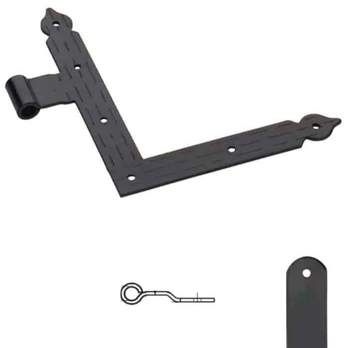 Veilige Betaling Squadro diametro 12 serie tonda 8374 Omad, lato destro con occhio centrale e sbalzo da 3 mm, lunghezza 200 mm, altezza 230 mm, finitura Verniciato Nero