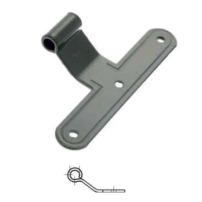 Bandella a T serie tonda 8366 Omad, occhio centrale diametro 12 con zanca a filo da 22,5 mm, altezza 200 mm, larghezza 30 mm, finitura Verniciato Nero Korting