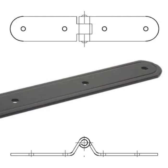 Asenera serie tonda 8320 Omad, lunghezza 250x250 mm, altezza 35 mm, zanca da 15 mm, finitura Verniciato Nero Alleen Vandaag