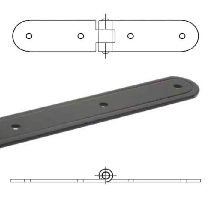 Express Levering Asenera 80x80 OMAD, testa rotonda coniata, colore nero, riga 35x3 mm, lunghezza 80 mm