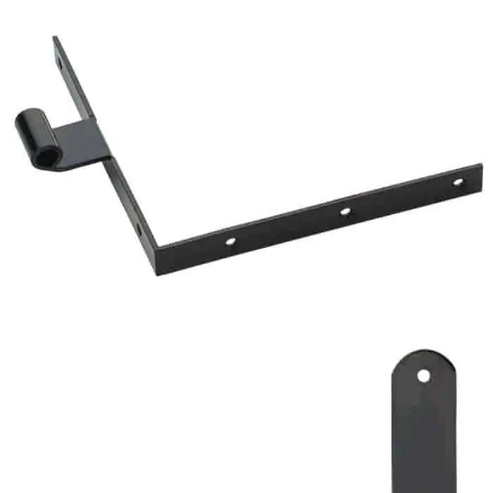 Squadro in costa diametro 12 mm, tipo monza serie tonda 7372 Omad, lato sinistro, lunghezza 200 mm, altezza 180 mm, finitura Verniciato Nero Nieuw
