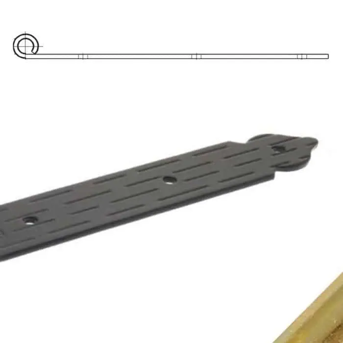 Weekendaanbieding Bandella dritta diametro 12 mm, serie cuore 1226 OMAD, occhio laterale, lunghezza 500 mm, altezza 40 mm, spessore 4 mm, finitura Iridizzato Tropicalizzato