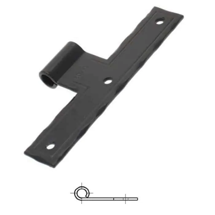 Tijdelijk Beschikbaar Bandella a T serie piana 4366 Omad, occhio centrale diametro 12 con collo stretto, altezza 200 mm, larghezza 30 mm, finitura Verniciato Nero