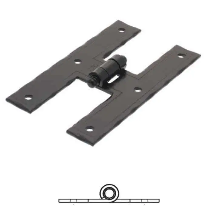 Korting Bandella a doppio T serie piana 4330 Omad, spina fissa, altezza 200 mm, larghezza 30 mm, finitura Verniciato Nero