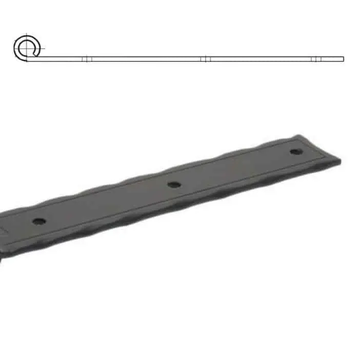 Bandella dritta diametro 12 mm, serie quadra 4226 OMAD, occhio laterale, lunghezza 400 mm, altezza 40 mm, spessore 4 mm, finitura Verniciato Nero Flitsaanbieding