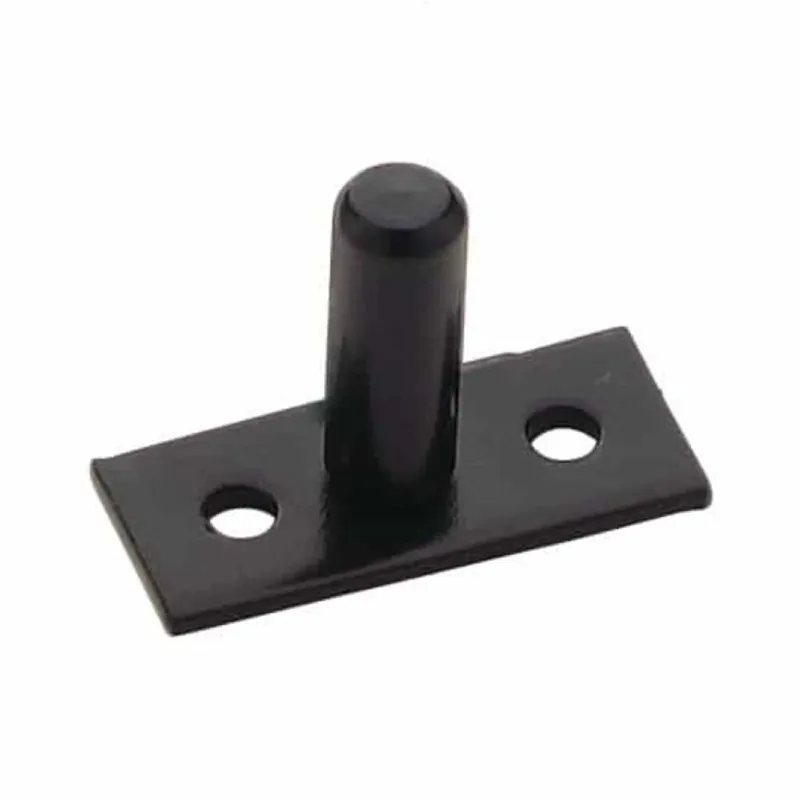 Populair Fermo con piastrina 1560 Omad per spagnoletta, con perno centrale altezza 32 mm, interasse fori 26 mm, finitura verniciato nero