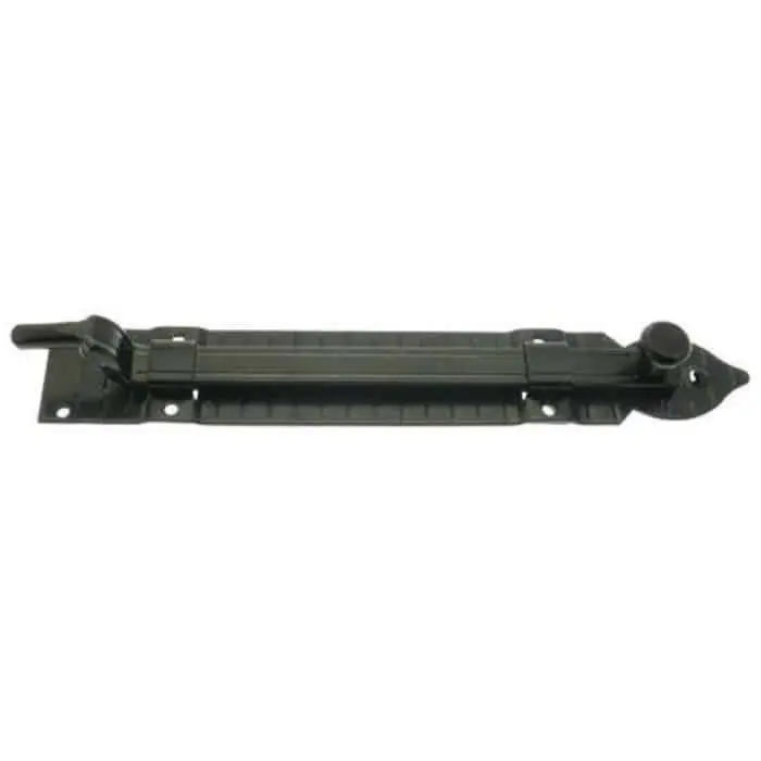 Catenaccio verticale Omad 1507, lunghezza 250 mm, serie 1000 cuore, terminale zancato tondo, finitura Verniciato Nero Merkproduct
