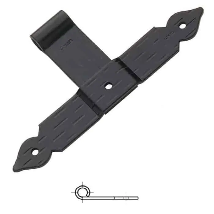 Bandella a T con collo saldato pesante OMAD, testa a cuore, colore nero, occhio laterale diametro 14, altezza 300 mm, dimensione interasse su richiesta Fabrieksprijs
