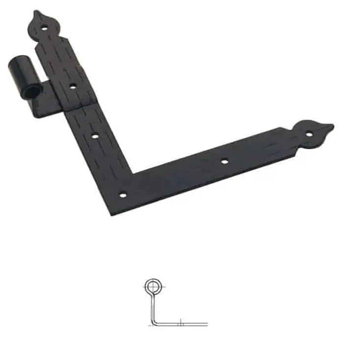 Beperkt Aanbod Squadro collo saldato diametro 12 serie cuore 1398 Omad, lato destro con zanca media, lunghezza 200 mm, altezza 230 mm, finitura Verniciato Nero