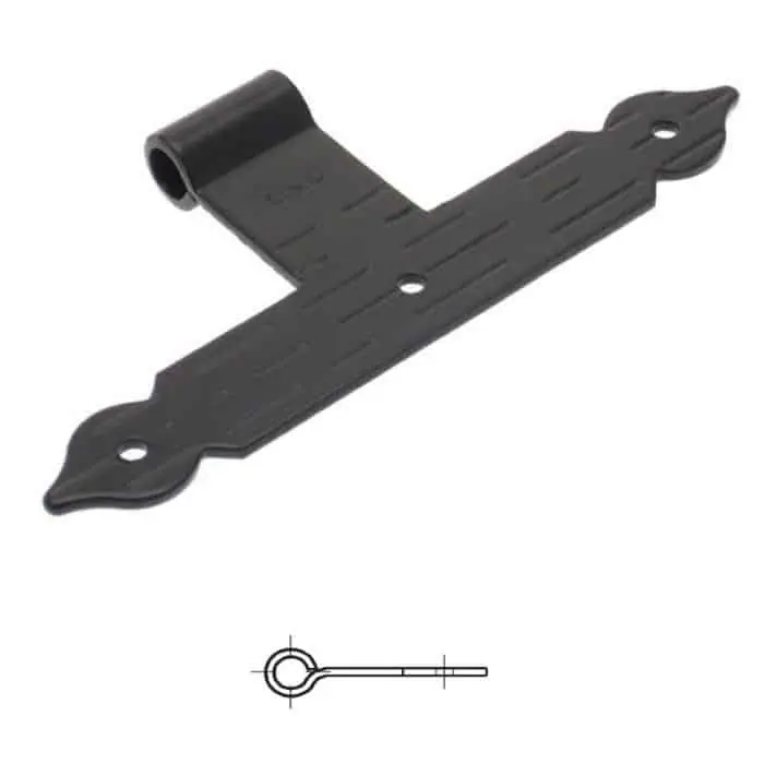 Actieprijs Bandella a T serie cuore 1366 Omad, occhio centrale diametro 12, altezza 250 mm, larghezza 30 mm, finitura Verniciato Nero