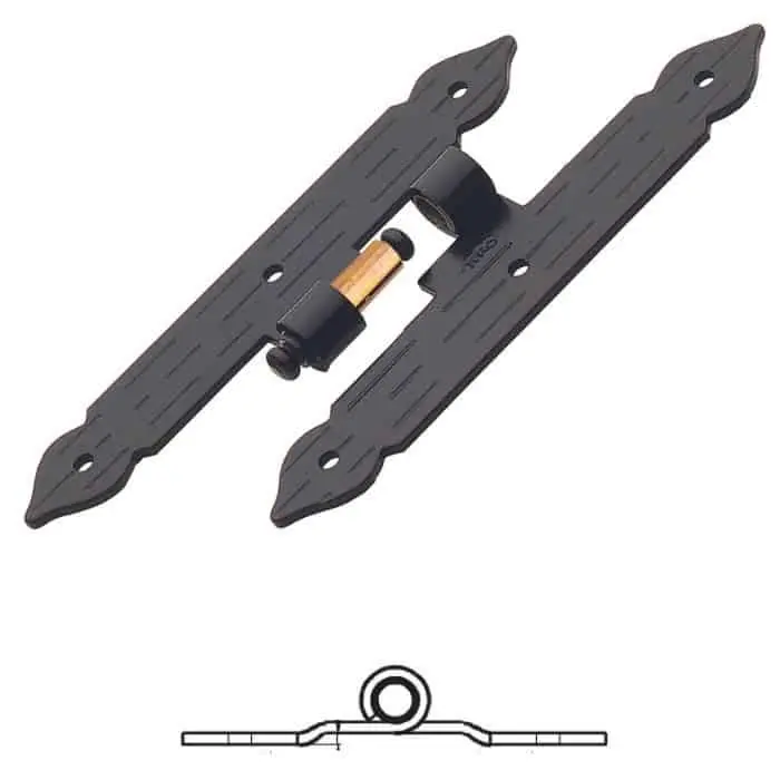 Bandella a doppio T serie cuore 1334 Omad, spina levare, lato destro con sbalzo, altezza 200 mm, larghezza 30 mm, finitura Verniciato Nero Actieprijs