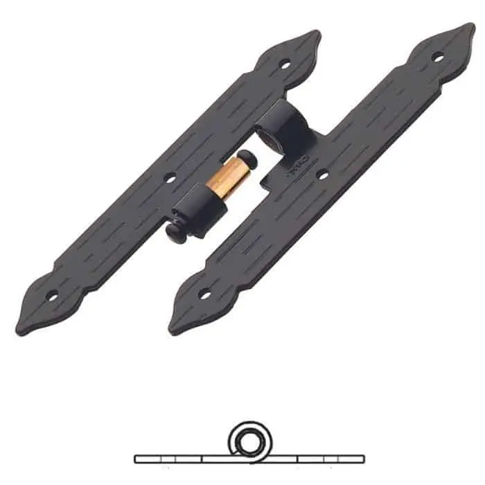 Bandella a doppio T serie cuore 1332 Omad, spina levare, lato sinistro, altezza 300 mm, larghezza 40 mm, finitura Verniciato Nero Favoriet