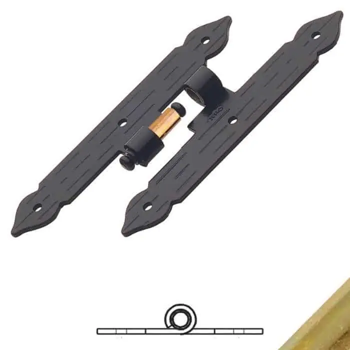 Bandella a doppio T serie cuore 1332 Omad, spina levare, lato destro, altezza 200 mm, larghezza 30 mm, finitura Iridizzato Tropicalizzato Favoriet