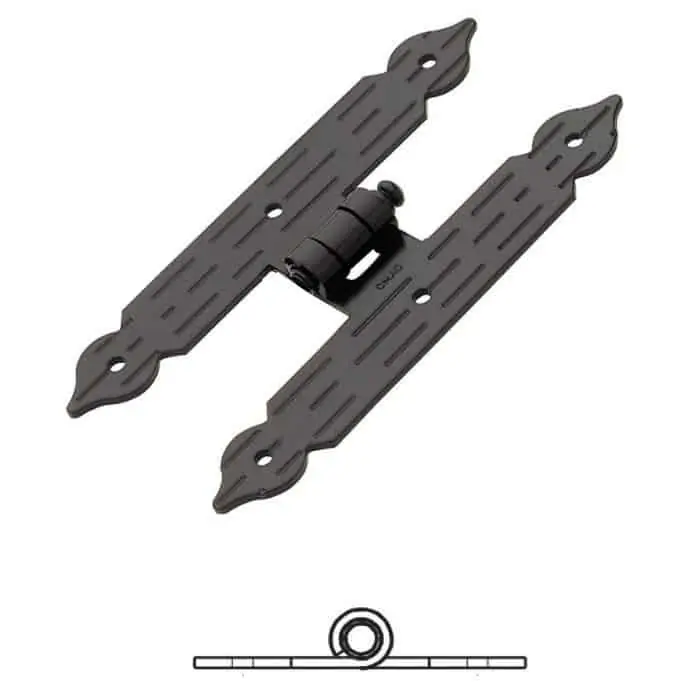 Bandella a doppio T serie cuore 1330 Omad, spina levare, altezza 200 mm, larghezza 30 mm, finitura Verniciato Nero Nu Kopen