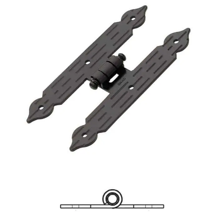 Direct Beschikbaar Bandella a doppio T serie cuore 1330 Omad, spina fissa, altezza 200 mm, larghezza 30 mm, finitura Verniciato Nero