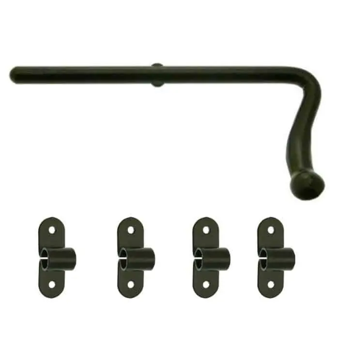 Seizoensaanbieding Catenaccio orizzontale Omad 0540, completo di 4 occhi, diametro 12 mm, lunghezza 350 mm, finitura Verniciato Nero