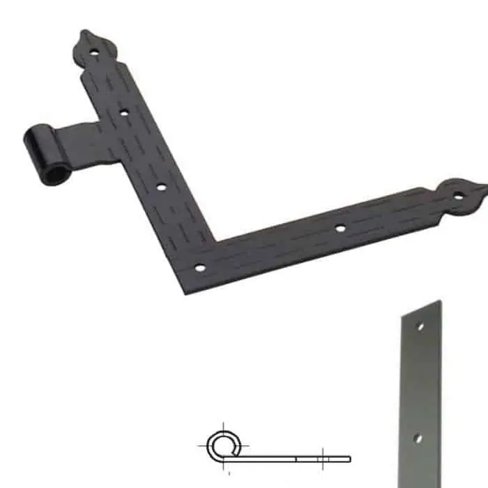 Squadro diametro 12 serie quadra 0376 Omad, lato sinistro, occhio laterale, lunghezza 250 mm, altezza 300 mm, finitura Verniciato Nero Koop Vandaag
