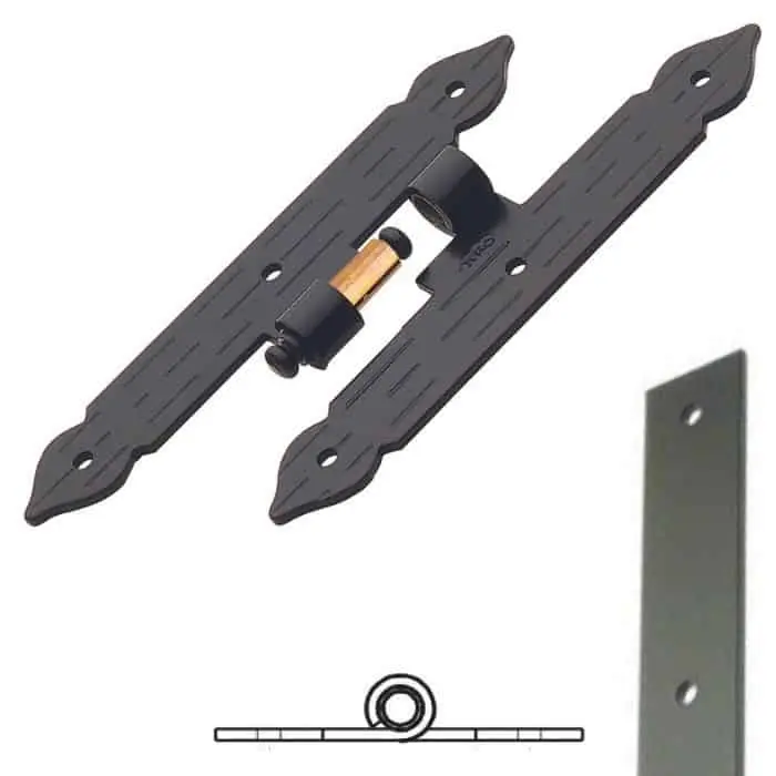 Bandella a doppio T serie piana 0332 Omad, spina levare, lato destro, altezza 200 mm, larghezza 30 mm, finitura Verniciato Nero Fabrieksprijs