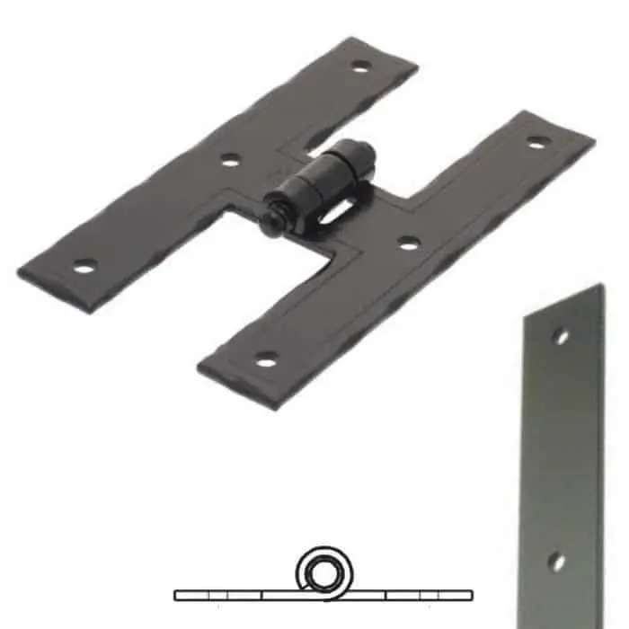 Op = Op Bandella a doppio T serie piana 0330 Omad, spina fissa, altezza 200 mm, larghezza 30 mm, finitura Verniciato Nero