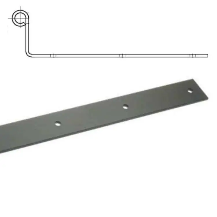 Bandella dritta diametro 12 mm, serie quadro 0228 OMAD, occhio laterale con zanca corta, lunghezza 300 mm, altezza 35 mm, spessore 3 mm, finitura Verniciato Nero Betaalbaar