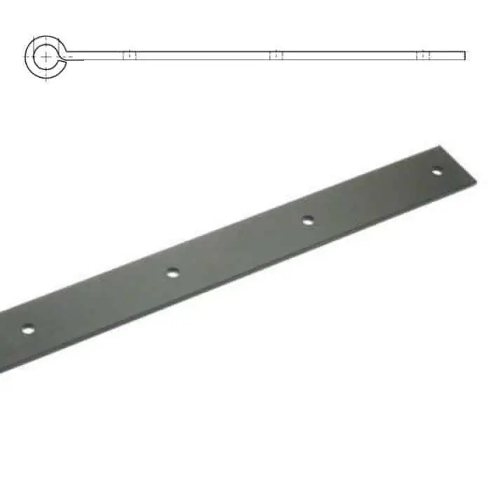 Shop Nu Bandella dritta diametro 12 mm, serie quadra 0226 OMAD, occhio centrale, lunghezza 400 mm, altezza 40 mm, spessore 4 mm, finitura Verniciato Nero