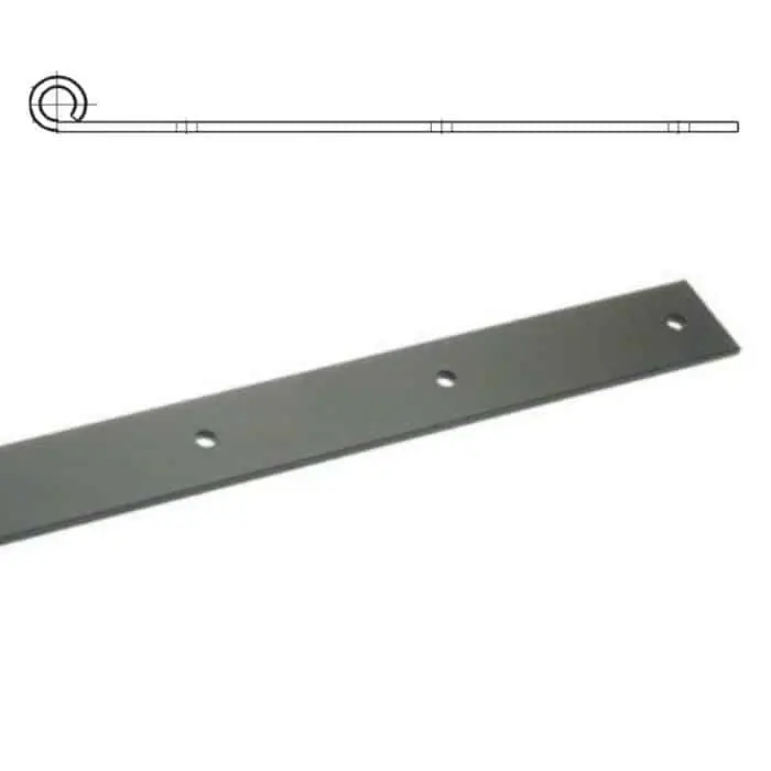 Uitverkoop Bandella dritta diametro 12 mm, serie quadra 0226 OMAD, occhio laterale, lunghezza 300 mm, altezza 35 mm, spessore 3 mm, finitura Verniciato Nero