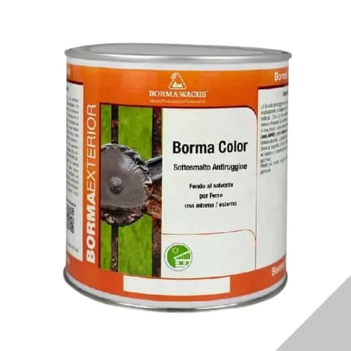 Sottosmalto Borma Wachs 6917 per ferro, antiruggine, alta copertura a rapida essiccazione, latta 750 ml, colore Grigio 7035 Premium