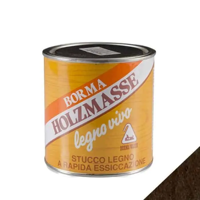 Stucco Holzmasse Borma Wachs 1850 per ristrutturazione legno, rapida essiccazione, lattina 750 ml, colore Noce Scuro 63 Bestel Nu