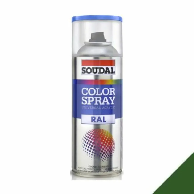 Speciale Aanbieding Smalto acrilico universale Color Spray RAL Soudal, formato 400 ml, colore Verde Primavera 6002