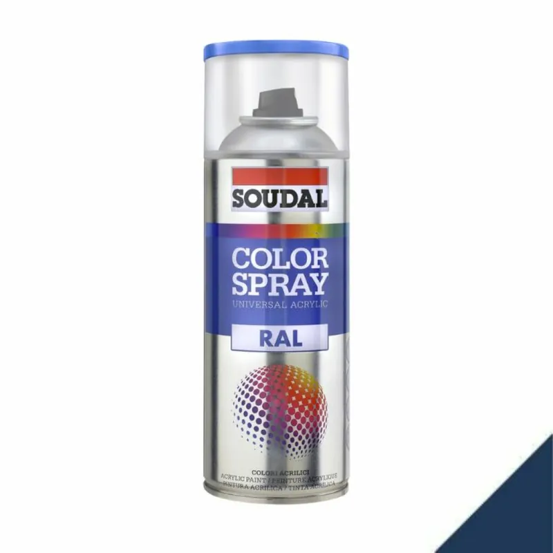 Smalto acrilico universale Color Spray RAL Soudal, formato 400 ml, colore Blu Zaffiro 5003 Lage Prijs