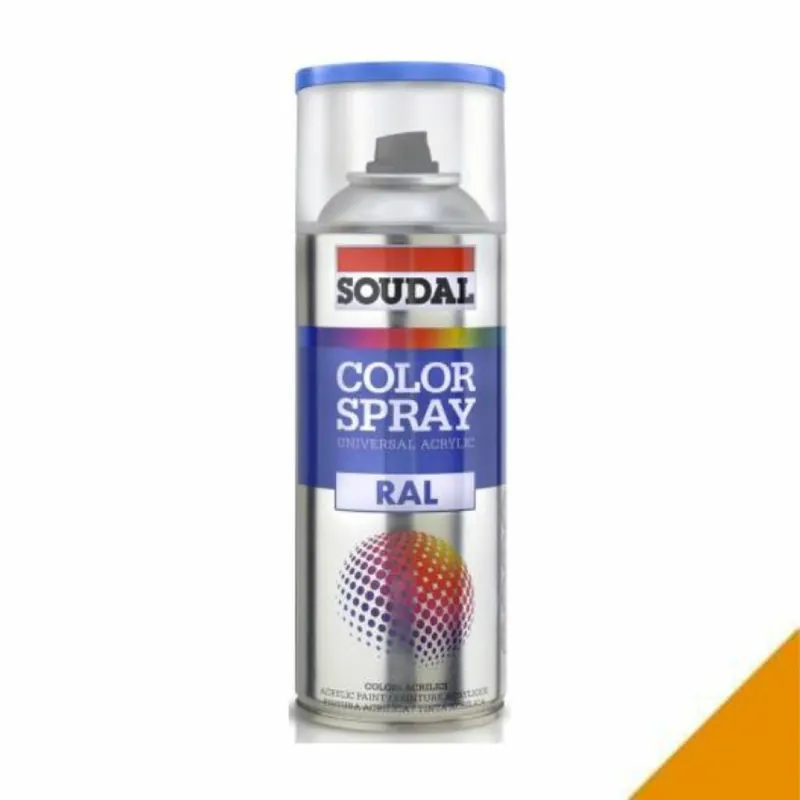 Smalto acrilico universale Color Spray RAL Soudal, formato 400 ml, colore Arancio Puro 2004 Flitsaanbieding