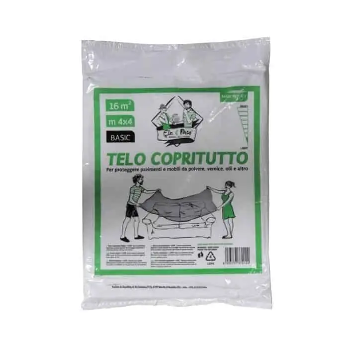 Populair Telo copritutto Nova 04843, dimensioni 4x4 mt, peso 200 gr, materiale Polietilene