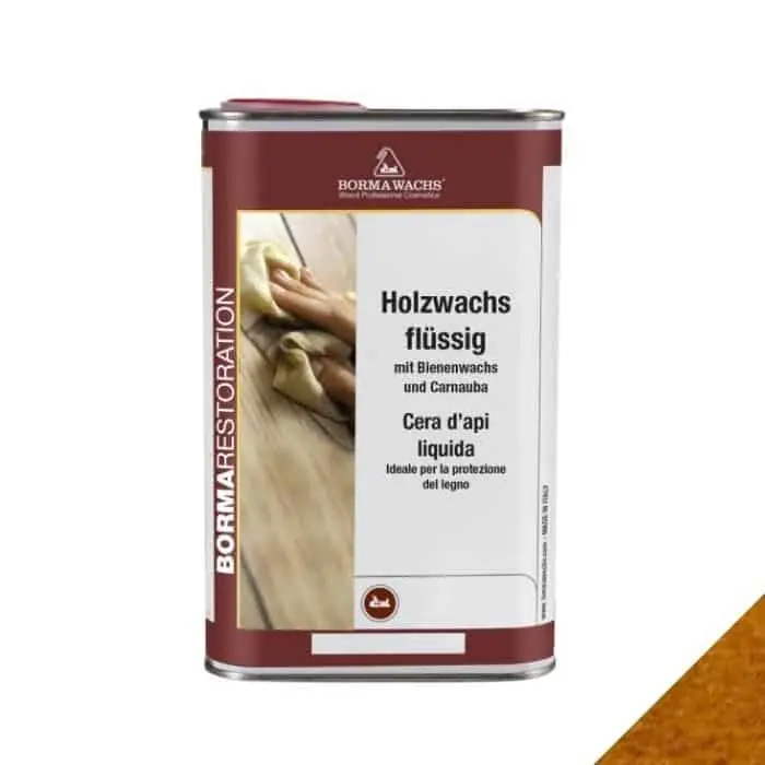 Cera di api Holzawachs Borma Wachs per legno, liquida, latta 250 ml, finitura Noce Chiaro 53 Beperkte Voorraad